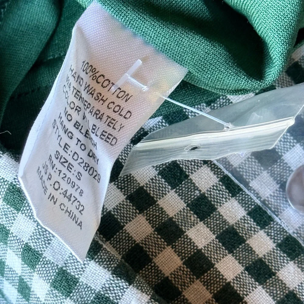 Entro Commander Forest Check Mini Dress. Size S NWT .Lined. Button front. - Picture 9 of 11